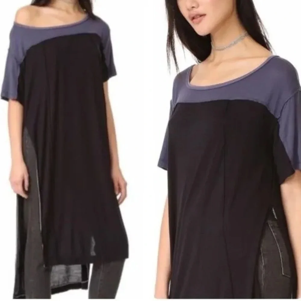 NWT Free People We The Free Colorblock Bandwagon Seamless‎ High Low Maxi Top M